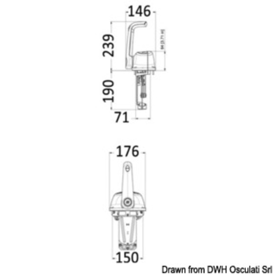 Boîte universelle à levier unique pour moteur unique Ultraflex B501