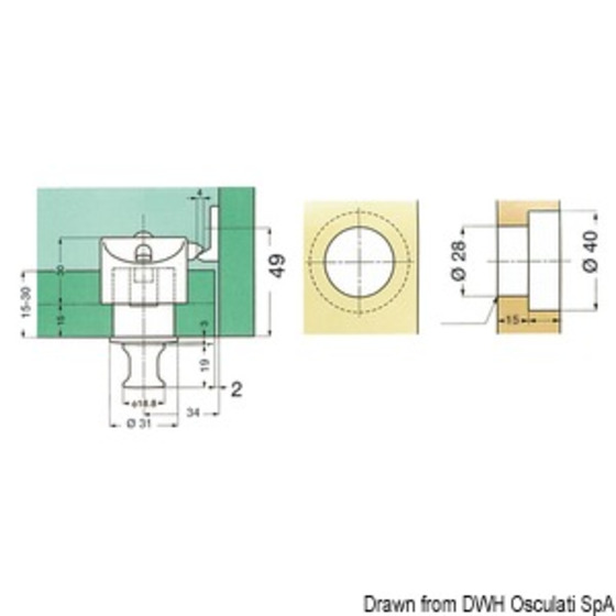 Loquet à bouton poussoir pour portes et tiroirs Sugatsune Pkl-08