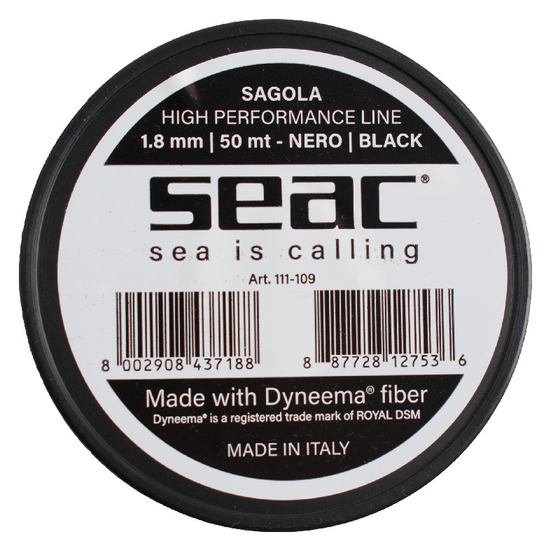 Seac Spool 50 Mt 1,8 Mm Dyneema Black