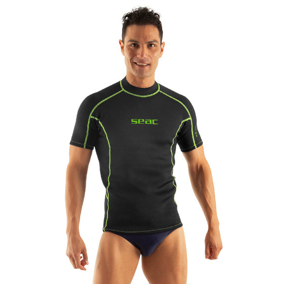 Seac Black Man 2 Mm Fit Short Wetsuit