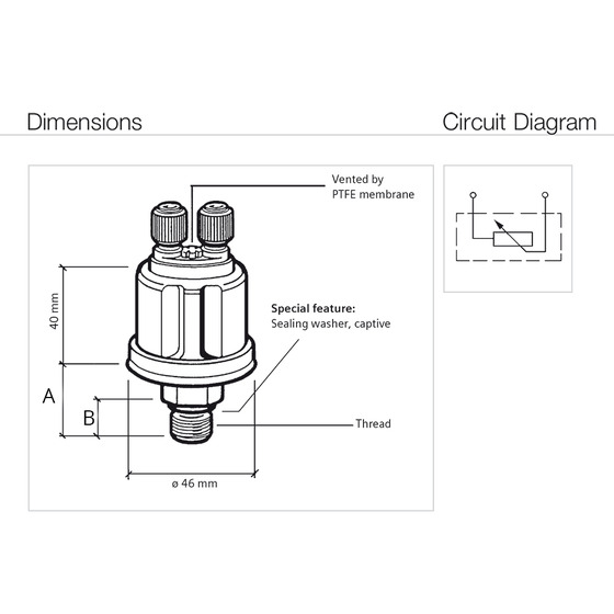 Vdo Sensor - Oil Pressure - B3