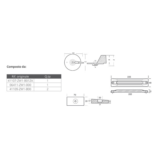 Kit De Ánodos Tecnoseal Para Honda Bf75-90-115-150-130