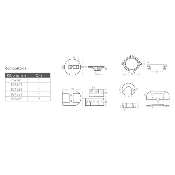 Tecnoseal Anodes Kit For Mercruiser Alpha I Gen Ii