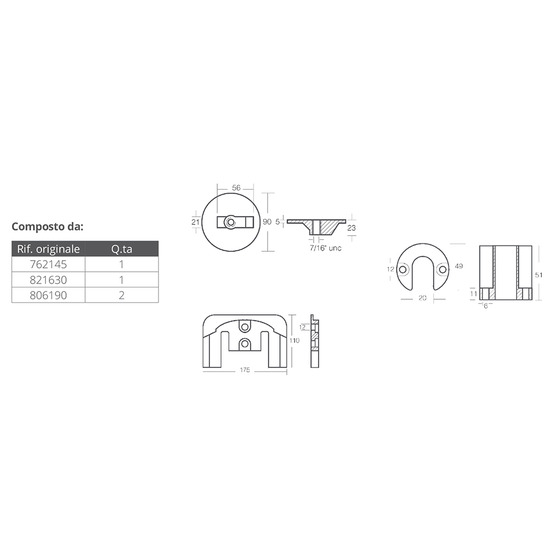 Tecnoseal Anodes Kit For Mercruiser Bravo Ii-iii