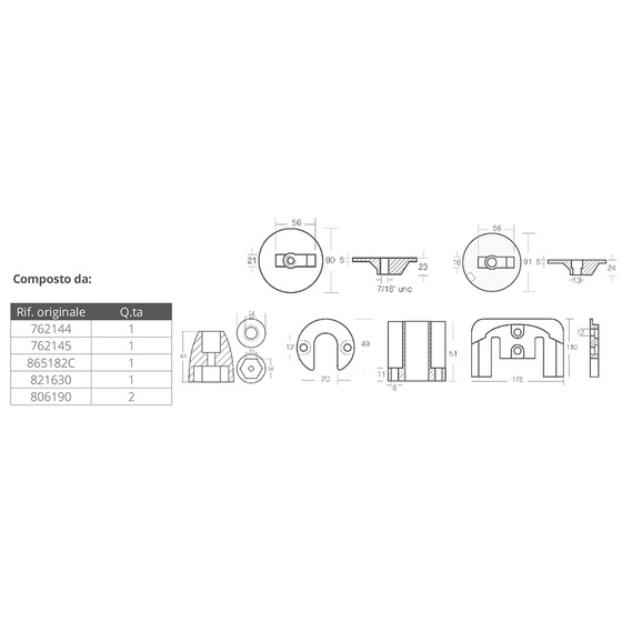 Tecnoseal Anodes Kit For Mercruiser Bravo Iii