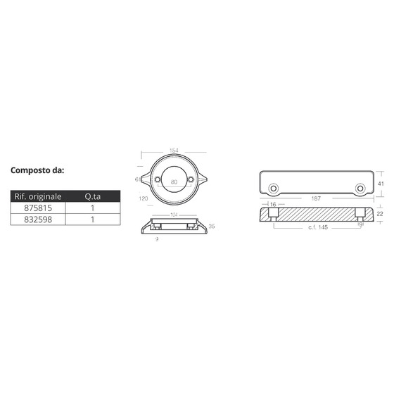 Tecnoseal Anodes Kit For Volvo 280