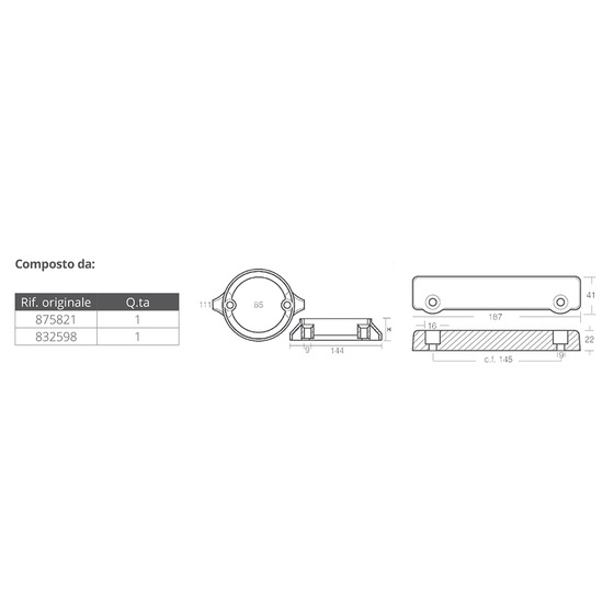 Tecnoseal Kit Anodi Per Volvo 280 Dual Prop