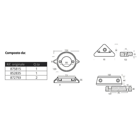 Tecnoseal Anodi Kit für Volvo 290 C