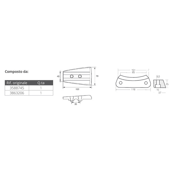 Tecnoseal Anodi Kit für Volvo Dph