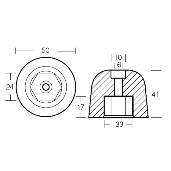 Tecnoseal Hexagonal  Ogive For Vetus Bow Thrust