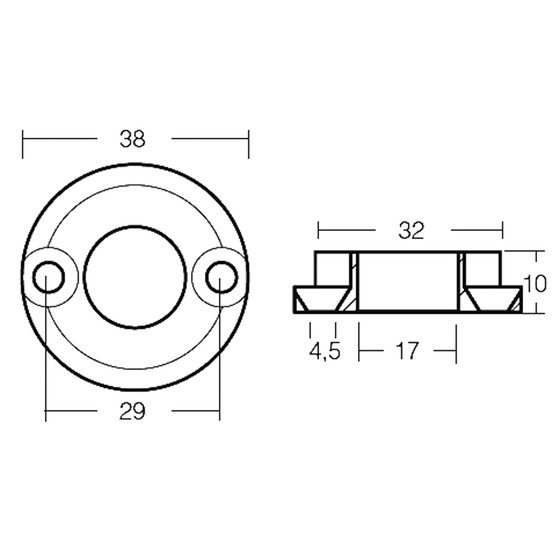 Tecnoseal Vetus Kg25f Bow Thrust Anode