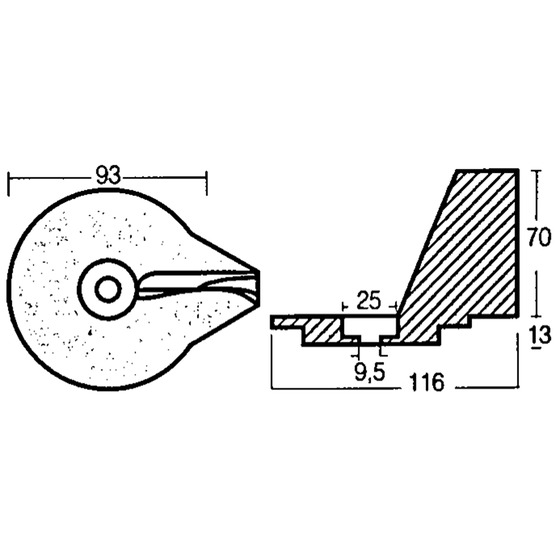 Tecnoseal Flosse für F 25-50 Motoren