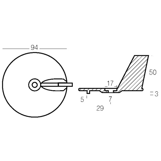 Tecnoseal Fin For Yamaha Engine 25-30 Hp