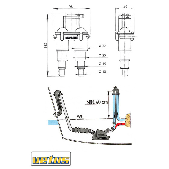 Vetus Bv Antisiphon With Hose