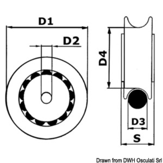 Viadana Nylon Sheave On Delrinball Bearings