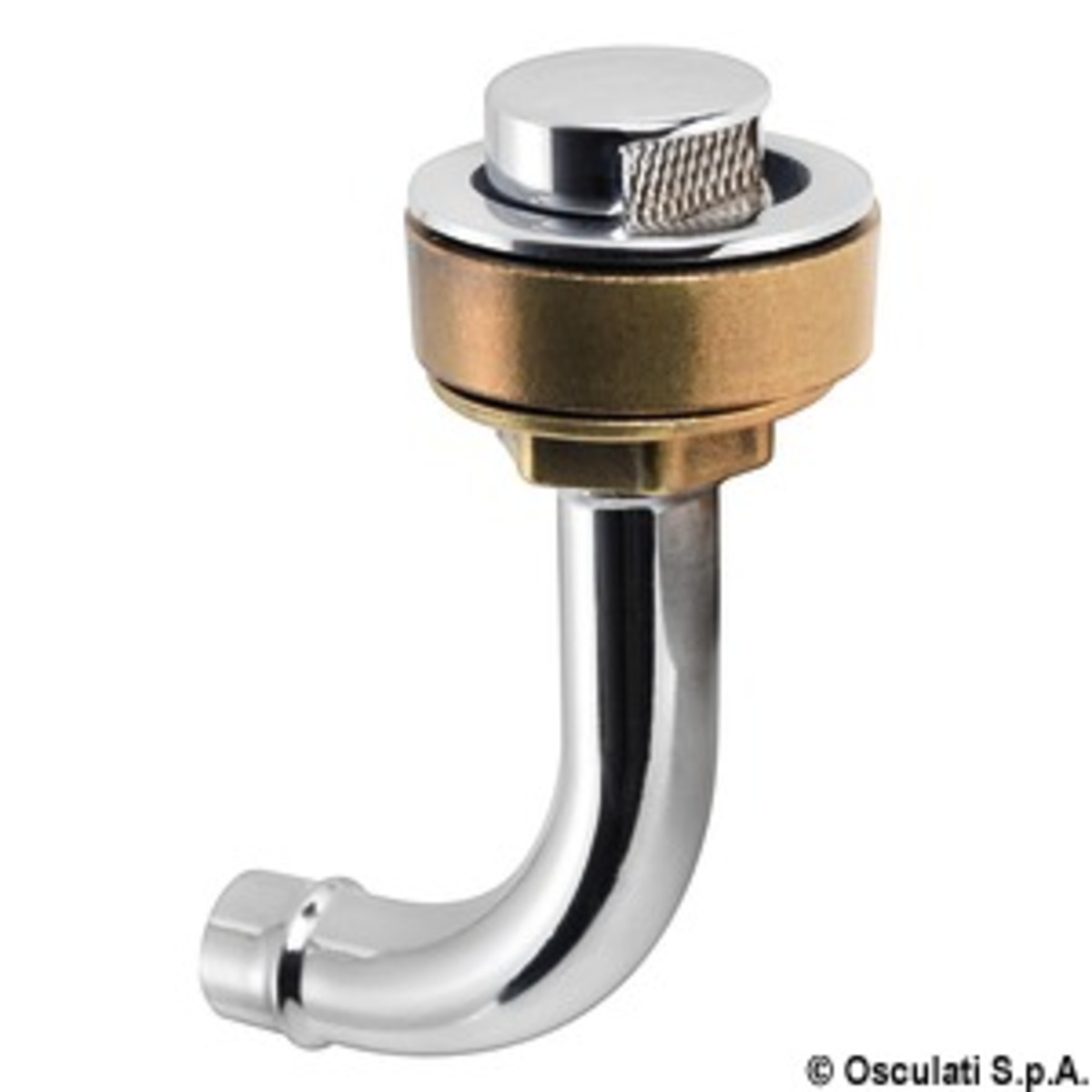 - Chromed Brass Flush Mount Fuel Vent - Fuel vent chromed brass elbow 90° left 20 mm