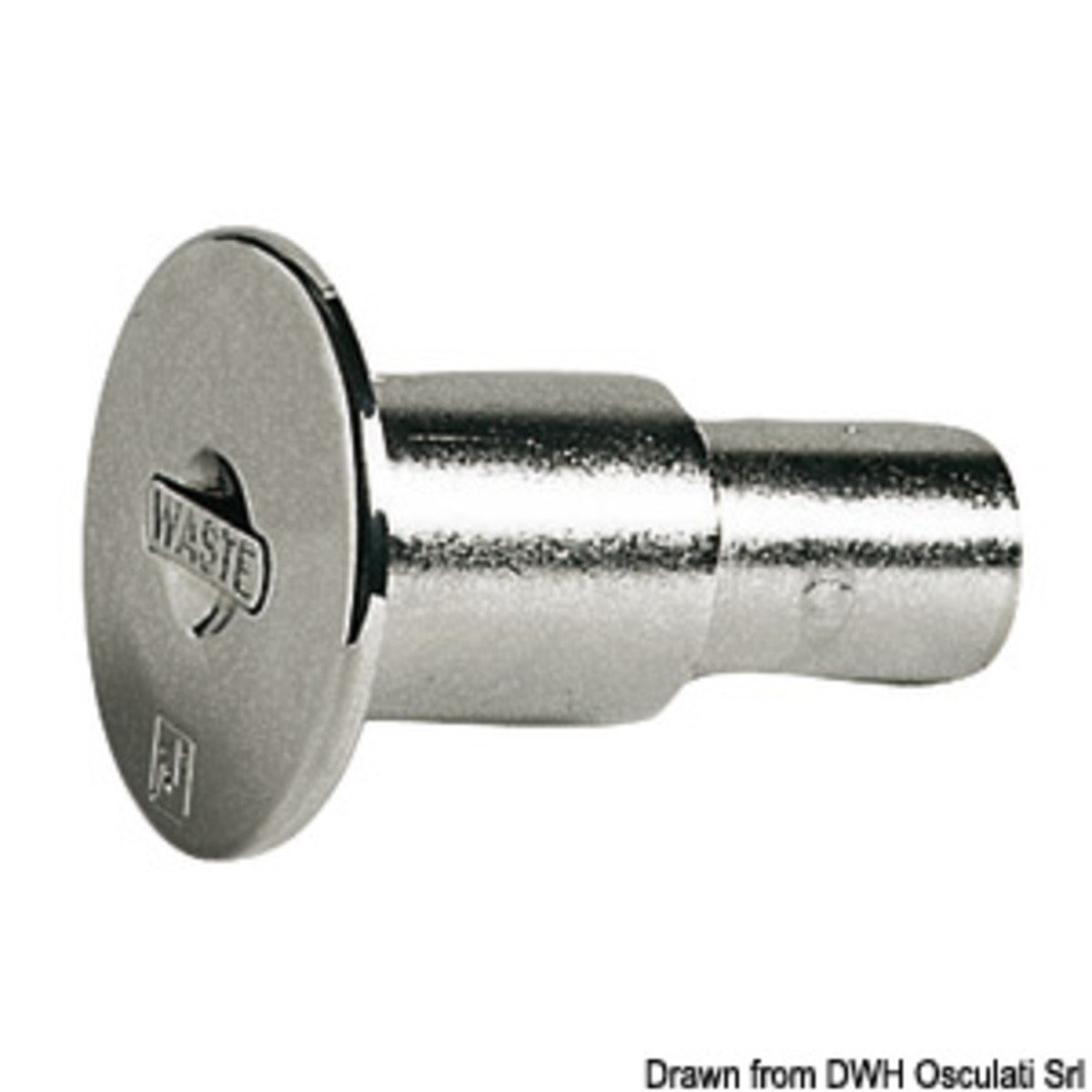 Osculati Chromed Brass Deck Filler - Chromed brass WASTE straight deck plug 38 mm