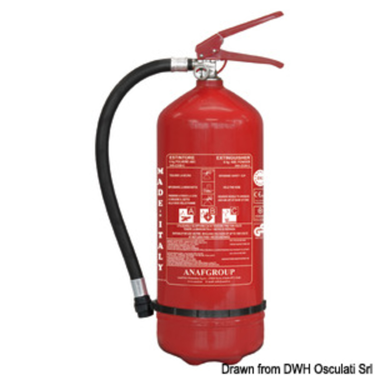 Anaf Antincendi Med-approved Fire Extinguisher - Solas powder extinguisher 6 kg MED