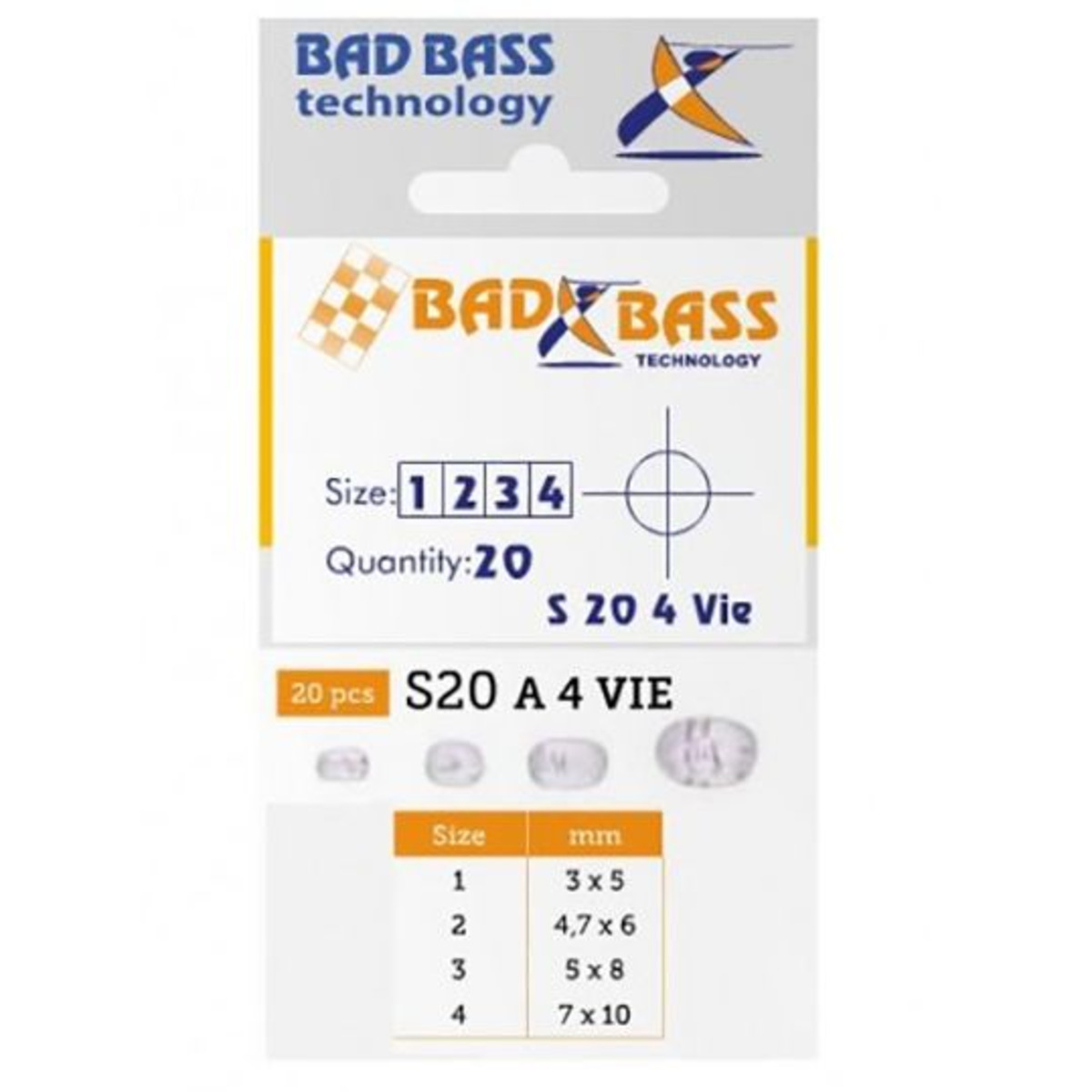 Bad Bass Attacco 4 Vie S20 Size 1 3x5 mm Perlen Angelschnur Montage Angeln 