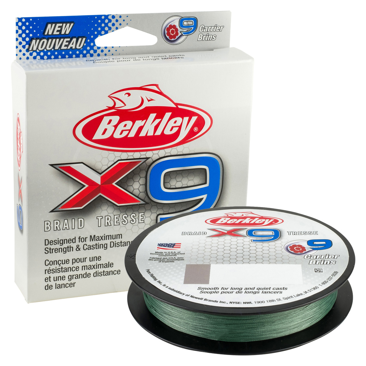 Berkley X9 Braid Low-vis Green 150 M - 0.10 mm  - 0.004 in -  164 yd - 150 m