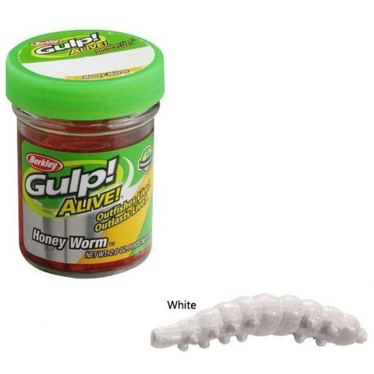 Berkley Powerbait Honey Worms - Garlic - 1´´ - 2.5 cm - 2.1 oz - White