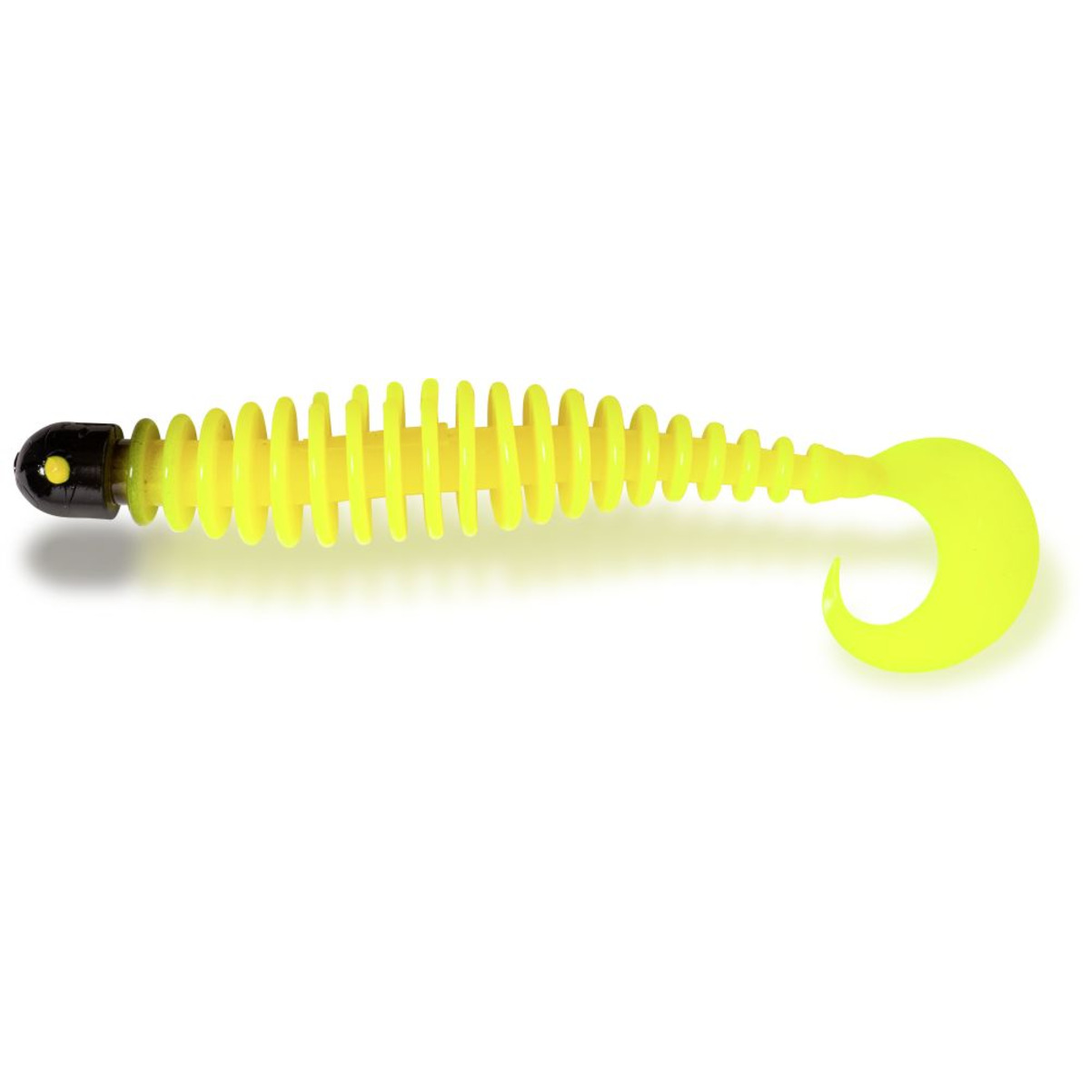 Black Cat Curly Worm - yellow zombie