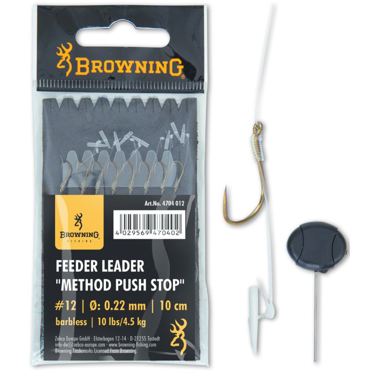 Browning Feeder Leader Method Push Stop - 12 - 0,22 mm