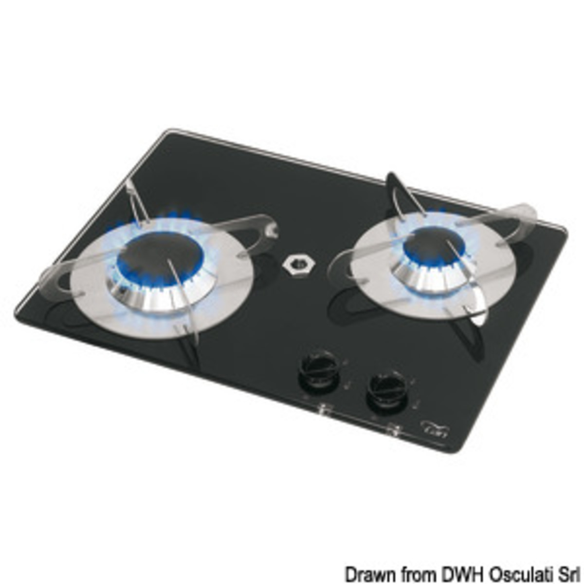 Can Gas Hob With Pyroceram Burners - 2-burner gas cooktop 360 x 280 mm