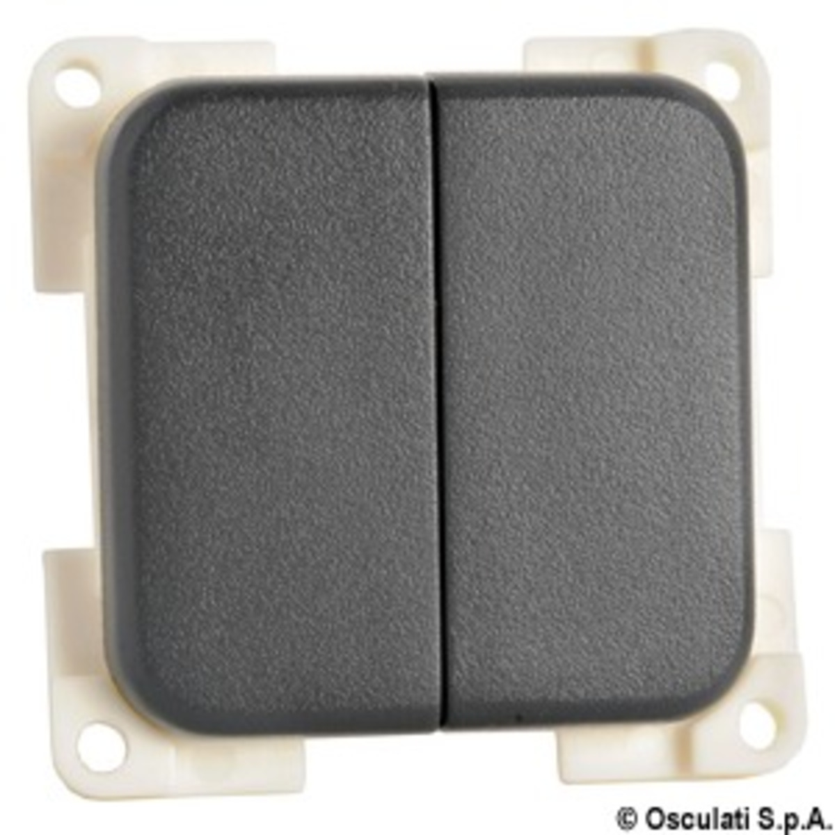 Cbe Modular Electrical Material - ON-OFF double switch dark grey