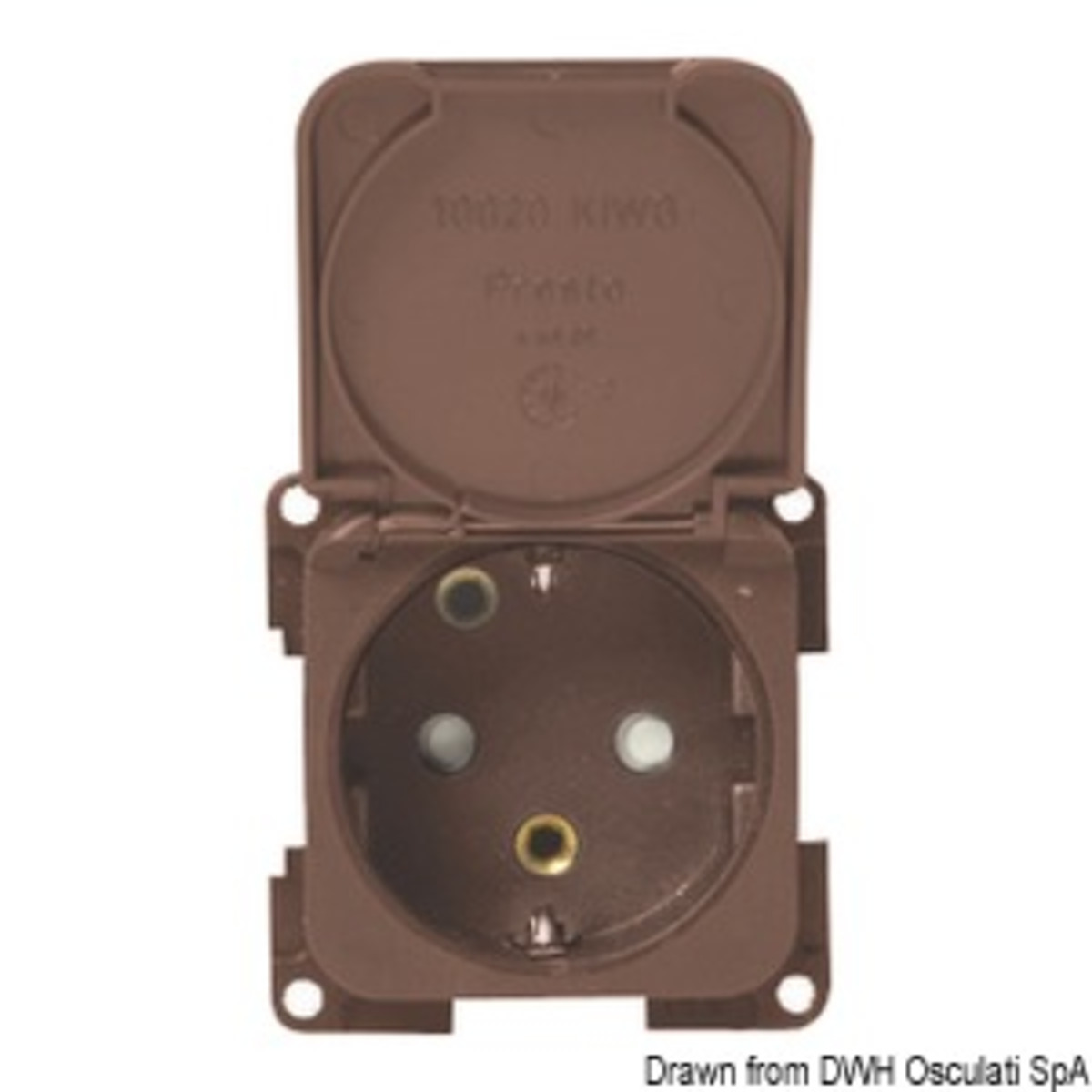 Cbe Modular Electrical Material - Shuko bipolar socket brown