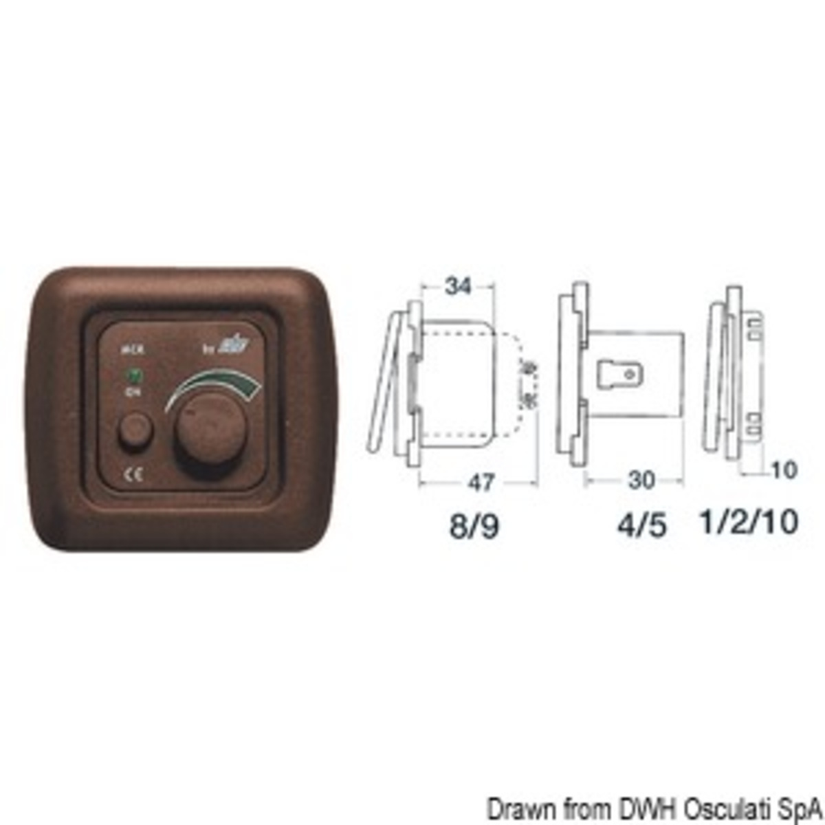 Cbe Modular Electrical Material - Electronic dimmer 40 W brown