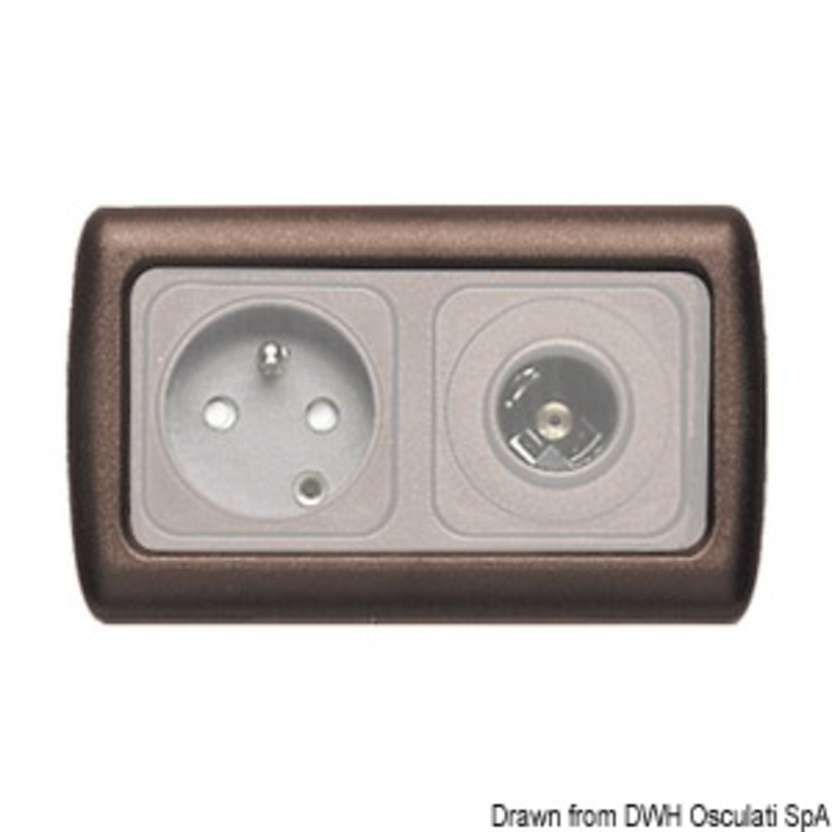 Cbe Modular Electrical Material - Double screw cover brown