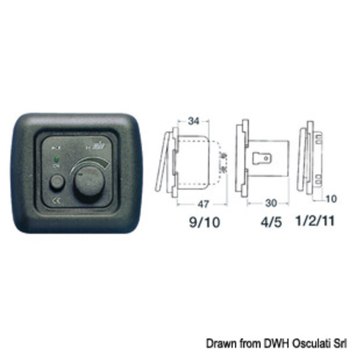 Cbe Modular Electrical Material - Electronic dimmer 40 W dark grey