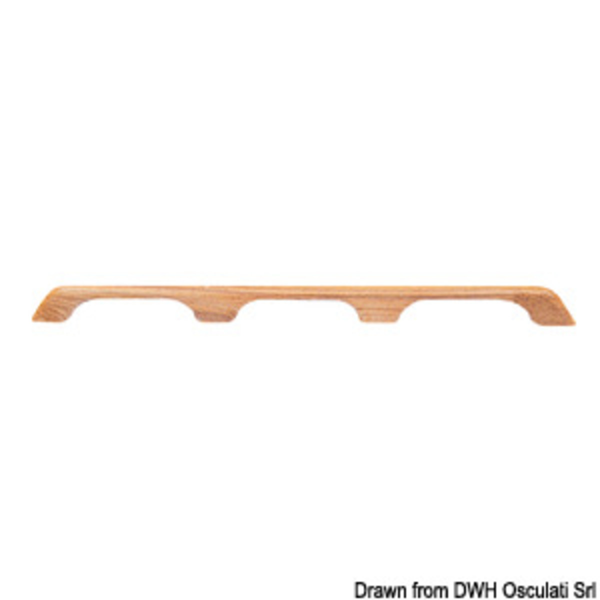 Arc Handrail With Rounded Edges - Teak handrail 825 mm