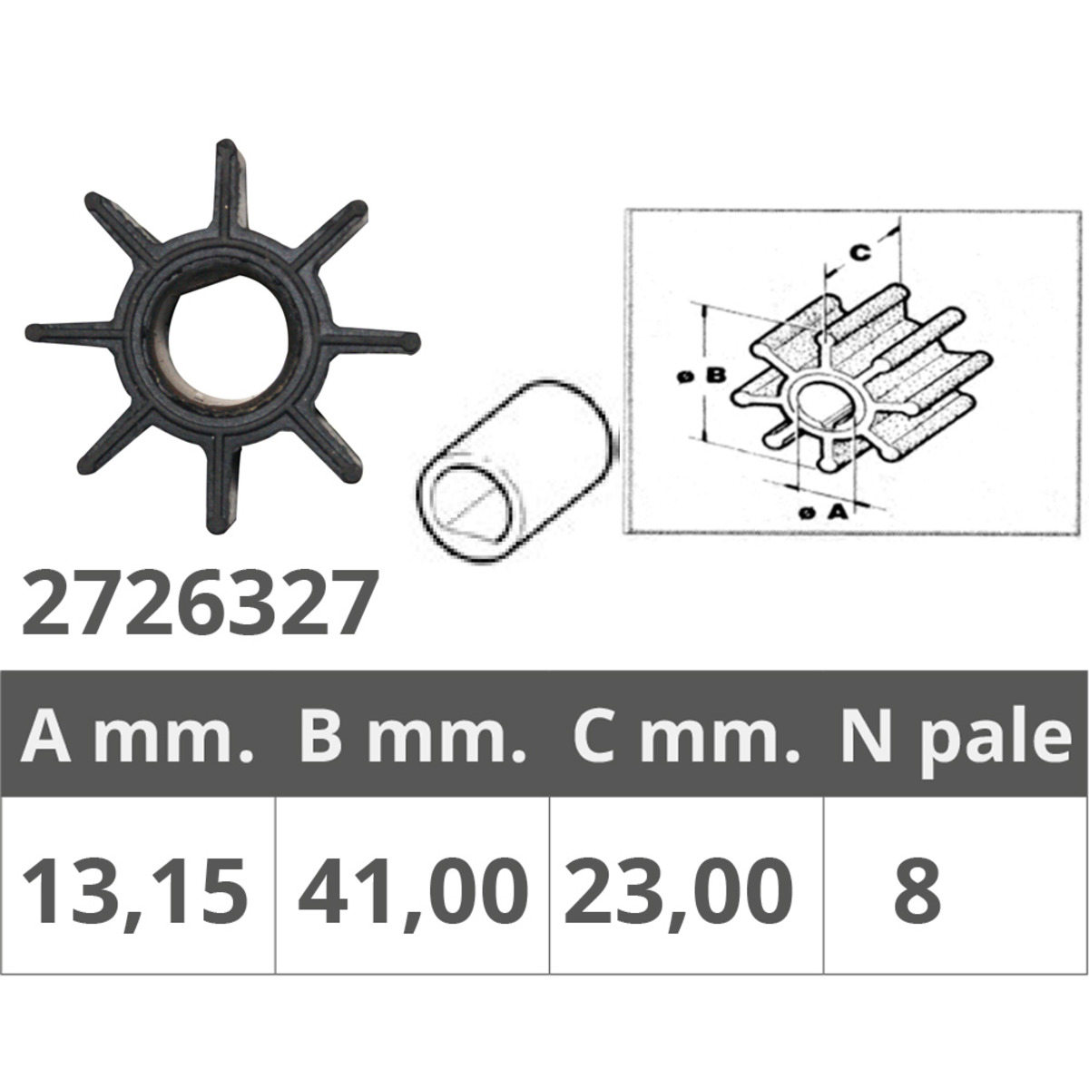 Finnord Honda 4t 5-7.5-8-10 Hp Impeller - HONDA 4T 5-7.5-8-10 HP IMPELLER