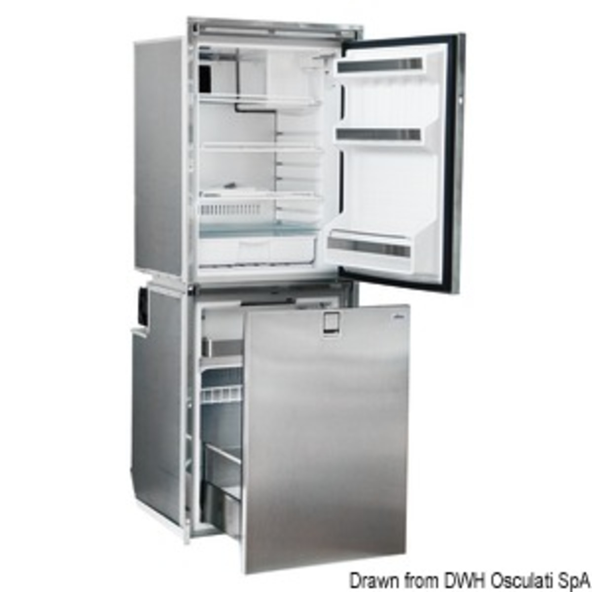 Indel - Réfrigérateur Isotherm Façade Isotherm Inox - Double Compartiment - Réfrigérateur isotherme CR260 inox