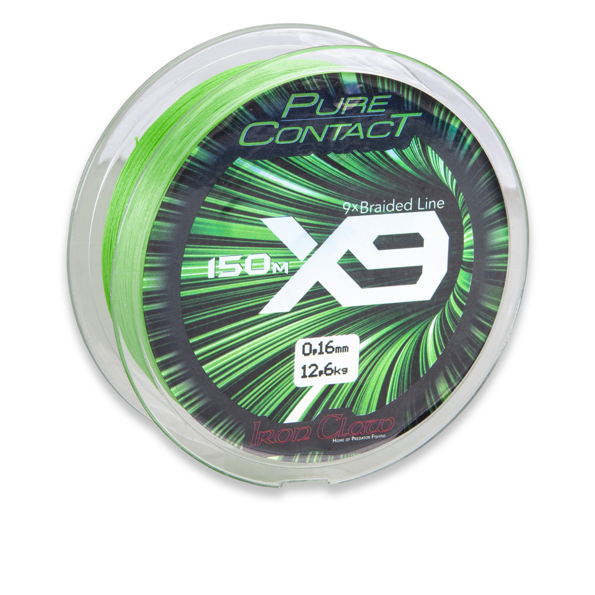 Iron Claw Pure Contact X9 Green - 1500 m 0.16 mm