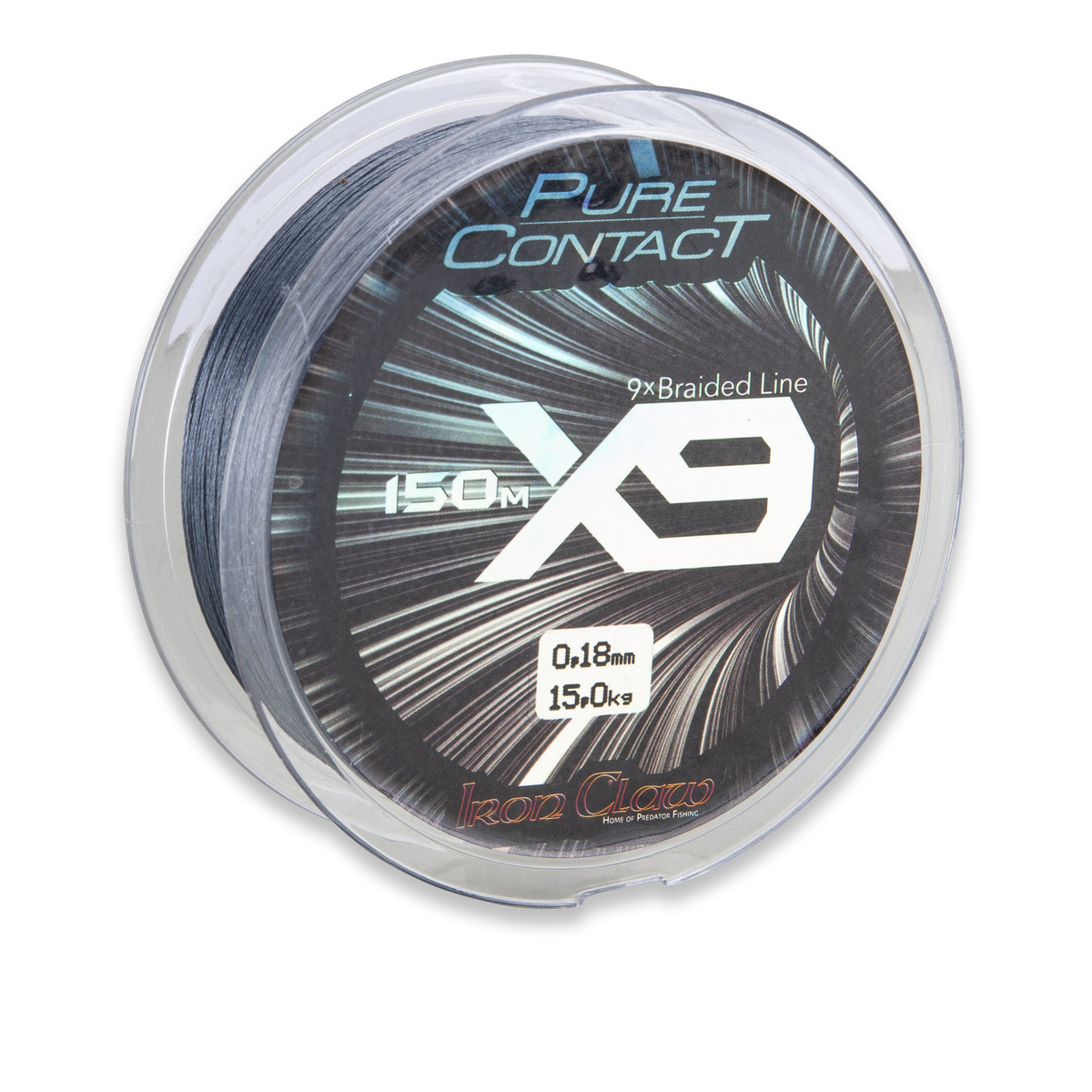 Iron Claw Pure Contact X9 Grey - 1500 m 0,10 mm