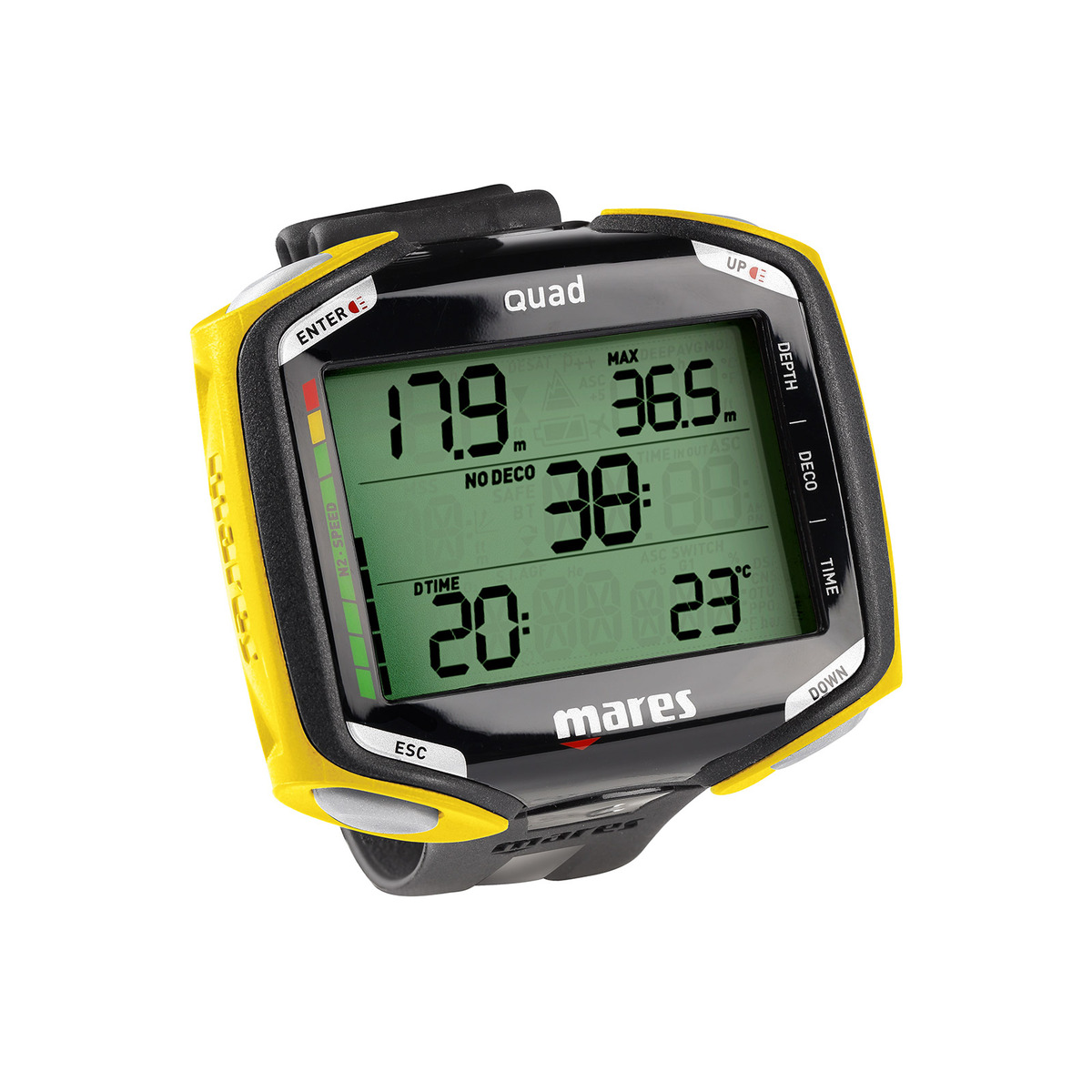 Mares Dive Computer Quad - Black-Clear Yellow