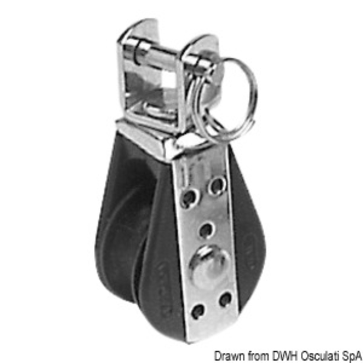 Viadana Micro-block - Single block 1pulley w/swivel head AISI316 22x6