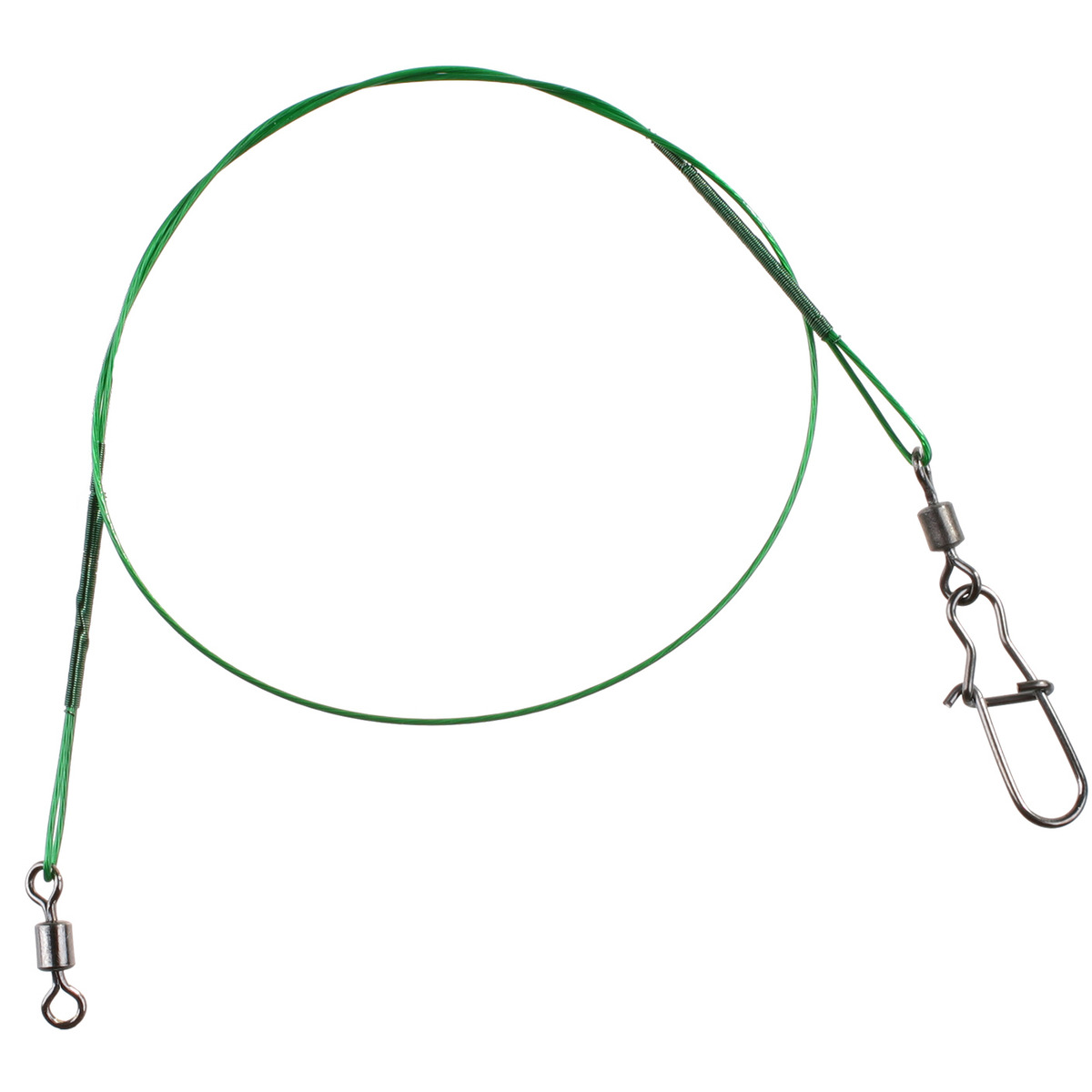 Mikado Steel Leaderwith Swivel And Double Treble Hook - 15 cm / 15kg  GREEN