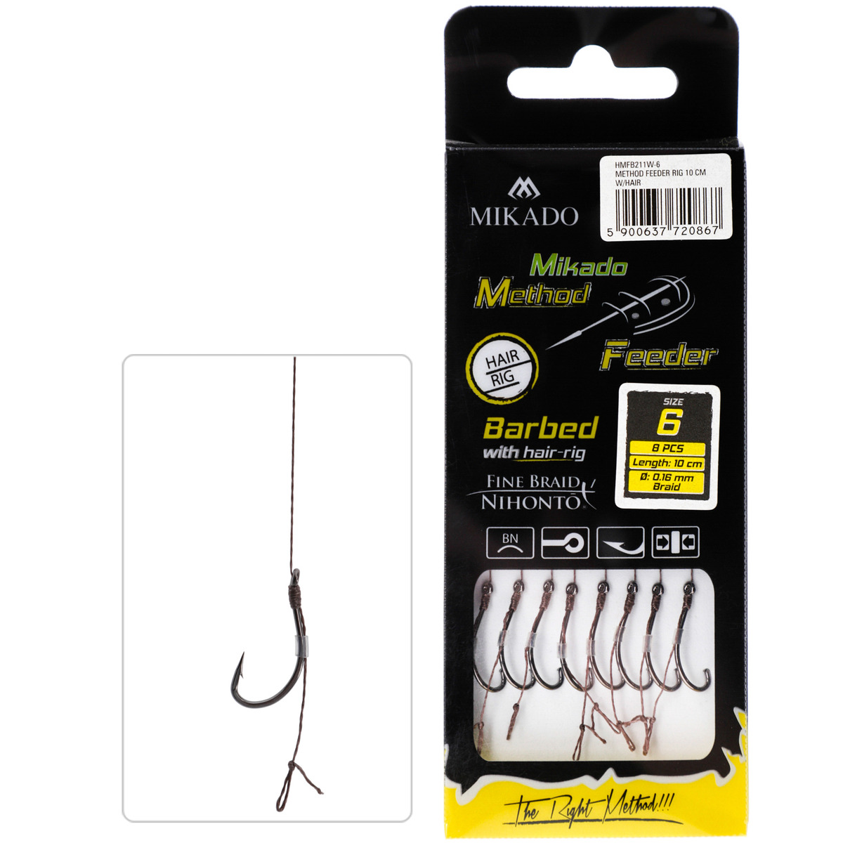 Mikado With Hair Hook With Barb - n&#176; 10  /  braided lines: 0.12mm / 10 cm