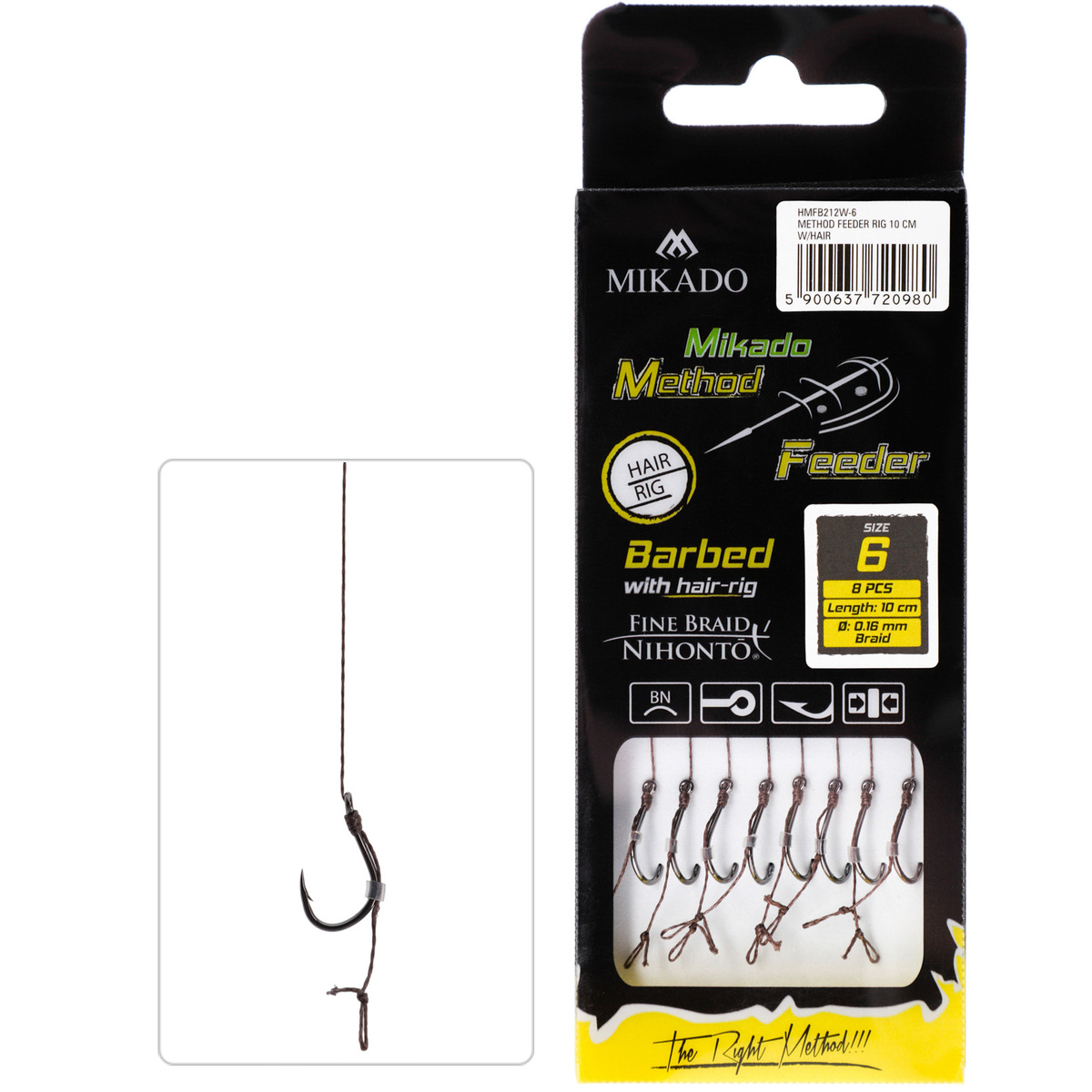 Mikado With Hair Hook With Barb - n&#176; 10  /  braided lines: 0.12mm / 10 cm