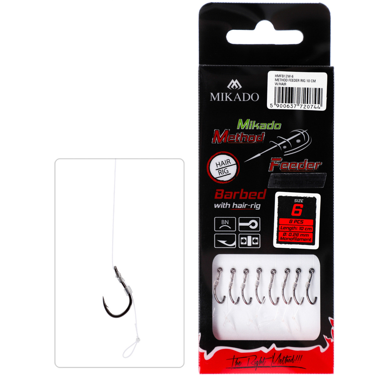 Mikado With Hair Hook With Barb - n&#176; 12  /  line: 0.23mm / 10 cm