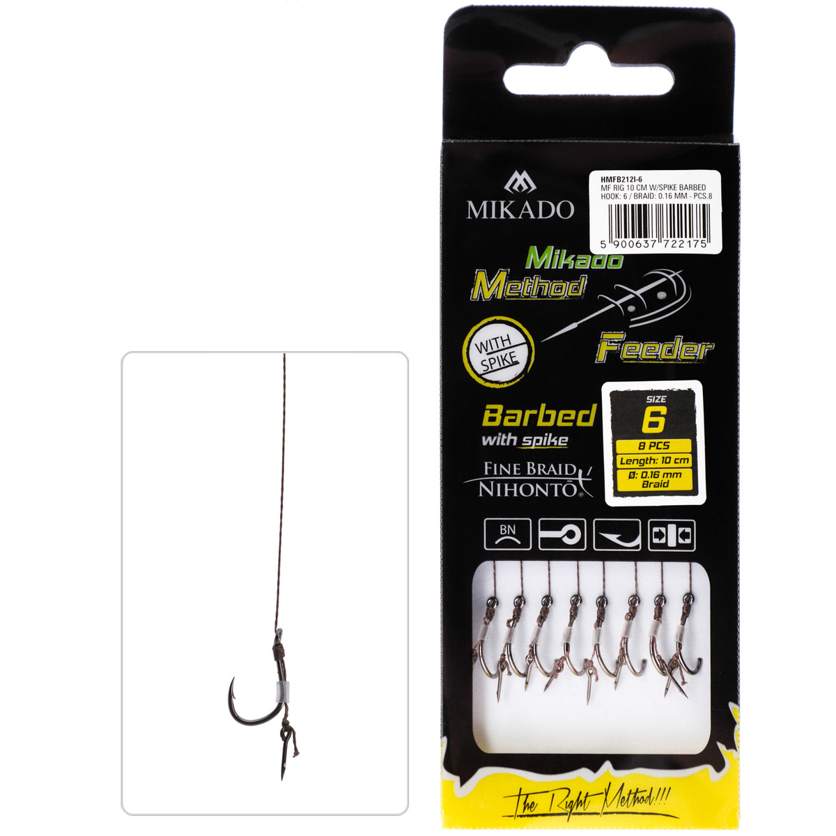 Mikado With Needle Hook With Barb - n&#176; 10  /  braided lines: 0.12mm / 10 cm