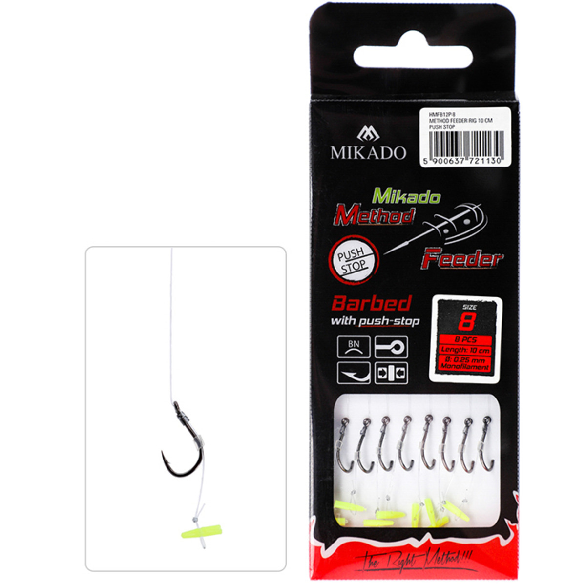 Mikado With Push Stop Hook With Barb - n&#176; 12  /  line: 0.23mm / 10 cm