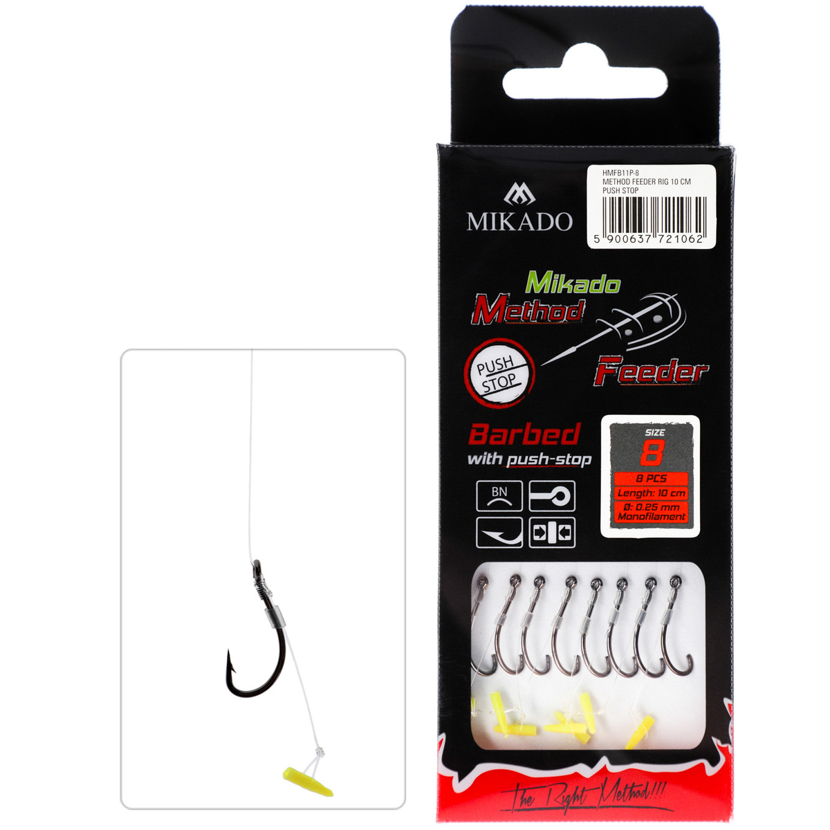 Mikado With Push Stop Hook With Barb - n&#176; 6  /  line: 0.28mm / 10 cm