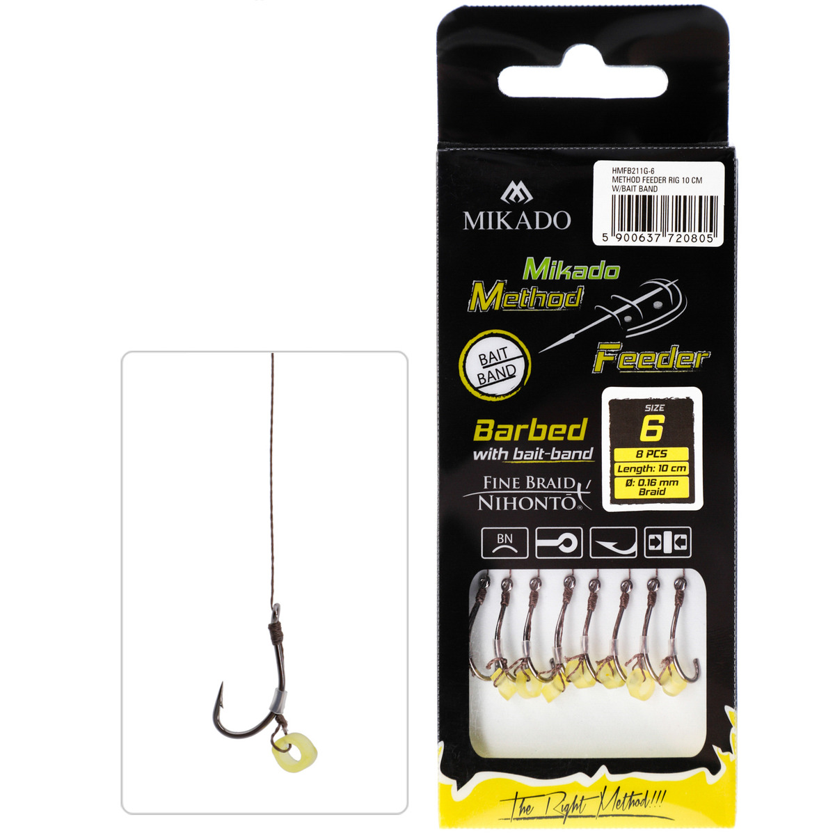 Mikado With Rubber Hook With Barb - n&#176; 10  /  braided lines: 0.12mm / 10 cm