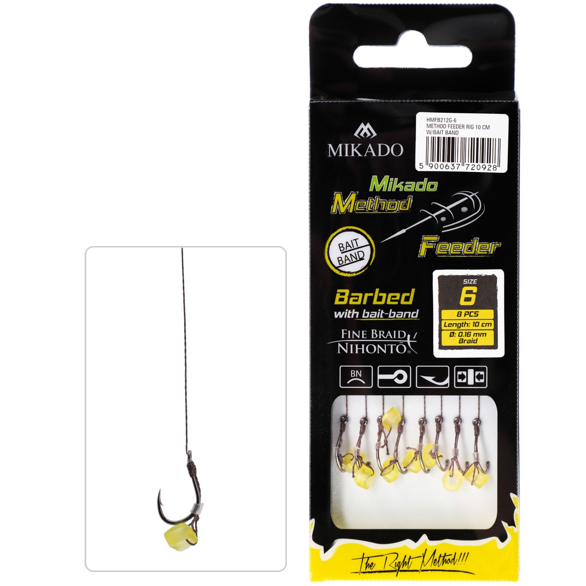 Mikado With Rubber Hook With Barb - n&#176; 12  /  braided lines: 0.12mm / 10 cm