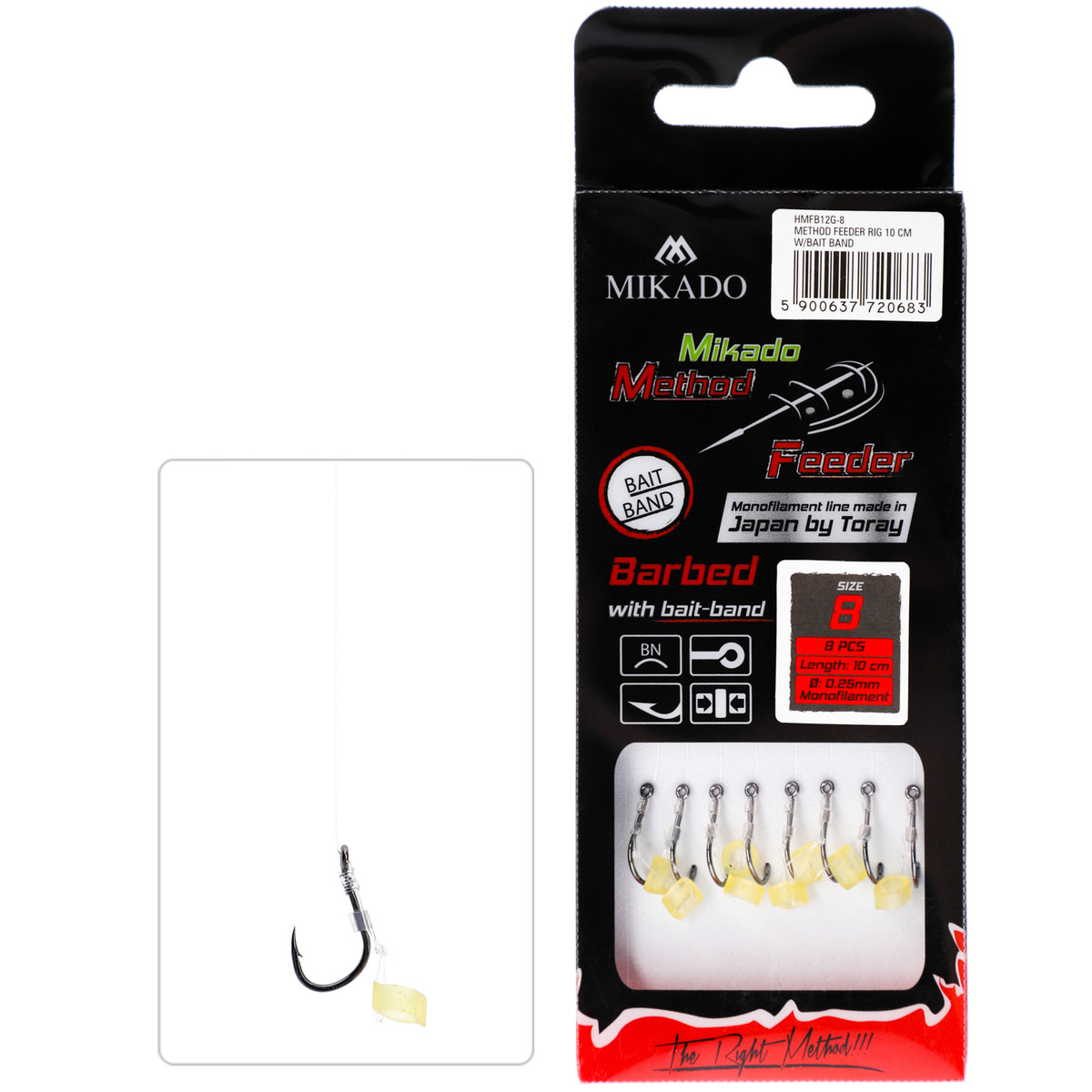 Mikado With Rubber Hook With Barb - n&#176; 12  /  line: 0.23mm / 10 cm